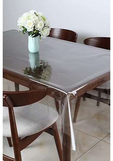 Şeffaf Dikdörtgen Muşamba Masa Örtüsü 0,15 Mm Kalınlık-farklı Ölçülerde Şeffaf