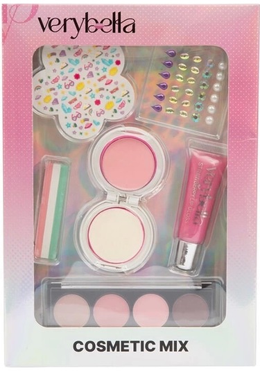 Vrb83000 Very Bella Güzellik Seti Saç Tebeşiri+far+yüz Boyası+lip Gloss+sticker
