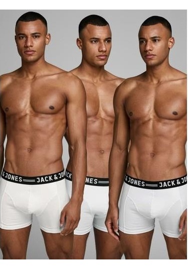 Jack & Jones Erkek Boxer Sense Trunks 3-pack Noos - Beyaz