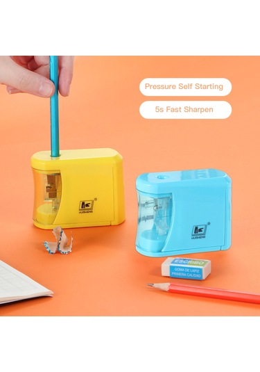 Symbee Otomatik Kalem Kesici Öğrencilik, Basınç Tetikli, Kapağı Açın Durur, 2xaa Pil Pil Yok , Mavi