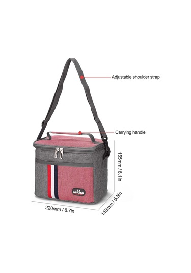 Neevoyu 8l Kapasiteli Isı Saklama Çanta - Aluminyum Folyo Içli, Su Geçirmez, Elden Taşınabilir, Piknik Ve Ofis İçin Turuncu-pembe Büyük Boy Pembe