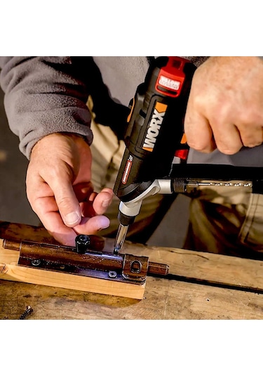 WORX WX177 20V 2.0Ah Li-ion Döner Kafa ve Çift Mandrenli Profesyonel Kömürsüz Şarjlı Matkap + 6 Parça Uç