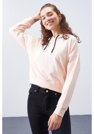 Tommy Life Somon Uzun Kol Rahat Form Kapüşonlu Kadın Sweatshirt - 97115 Somon Tommy Life Somon Uzun Kol Rahat Form Kapüşonlu Kadın Sweatshirt - 97115 Somon
