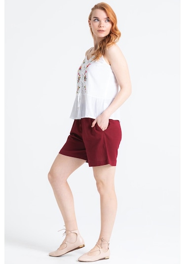 Askılı Şile Bezi Bihter Nakışlı Yazlık Bluz Beyaz Byz-beyaz