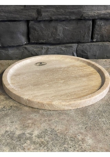 Bej Traverten Doğaltaş 5'li Banyo Seti Beyaz