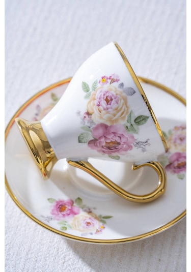 Yolanda 6 Kişilik Porselen Kahve Fincan Takımı - 90 Ml Renkli