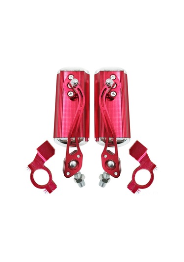 Yaleker Bisiklet İçin Alüminyum Geribakış Aynası - 22.2mm'den Düşük Saplar İçin - Ayarları Kolay - Dayanıklı - Geniş Görünüm - Kırmızı Çift Kırmızı