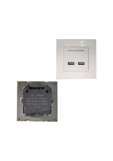 Usb Priz Duvar Tipi Kasalı Usb Priz Sıva Üstü 5v 2a Çift Usb'li Priz