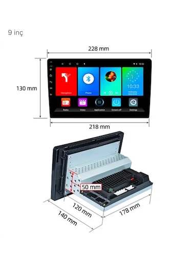 Kl-8238 2/32gb Uyumlu Android Multimedya Car Playli Teyp Ayarlı I