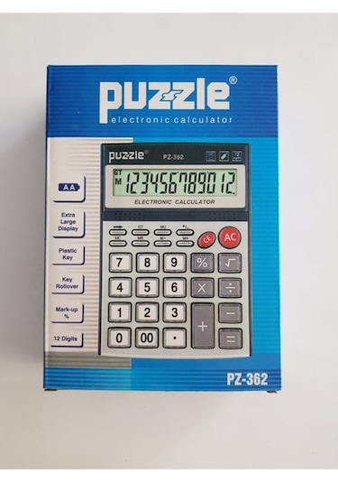 Puzzle PZ-362 Büyük Boy 12 Haneli Hesap Makinesi