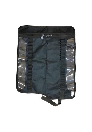 Jacbag Senior Xl Lastik Ayraçlı Cepli Katlanır Lacivert Sanatsal Kalem Çantası Çok Renkli