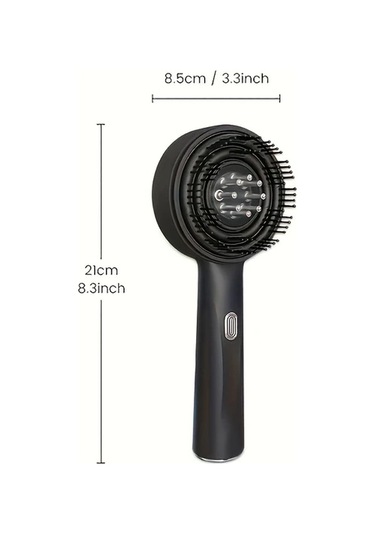 Willowhaven Gri Çok Fonksiyonlu Elektrikli Masaj Tarağı Ayarlanabilir Hızlı Saç Fırçası Uzun Pil Ömrü Gri
