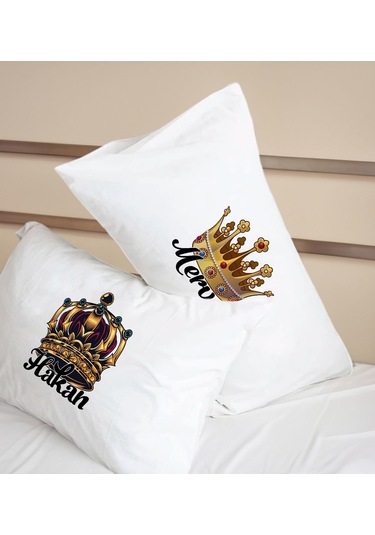 Bk Gift Kişiye Özel Sevgili Tasarımlı Pamuklu 2 Li Yastık Kılıfı Seti-3 50x70cm , Sevgiliye , Ev si, Tasarım Ev Tekstili