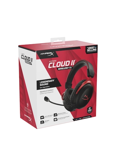 HyperX Cloud II HHSC2X-BA-RD/G Kablosuz 7.1 Surround Oyuncu Kulaklığı