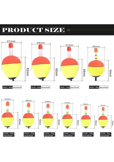 Ftk Köpük Yüzen Yem, 5 Adet, 5/10/15/20/25/30/40/50/60/80g, Hafif Köpük, Yüksek Kaliteli Parlak Flo 50g-5pcs