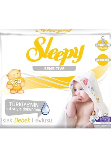 Sleepy Sensitive Hassas Ciltlere Özel Islak Bebek Havlusu 3 X 50'Li