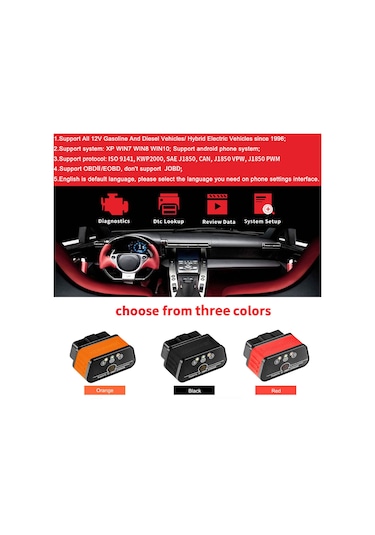 Konnweı Kw903 Bt 4.0 Kablosuz Obd-ıı Araba Otomatik K19907b