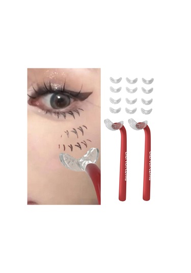 Dolıty 2 Parça Eyeliner Şablonları Kaş Kalemi Yeni Kırmızı Kırmızı