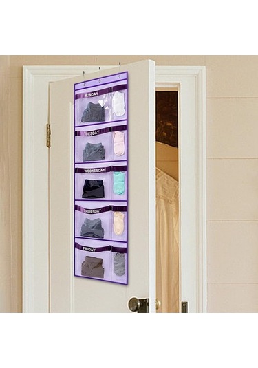 Trendooze Duvara Monte Çanta Tutucu Askı Çantası Mor Takma Sistemli Mor