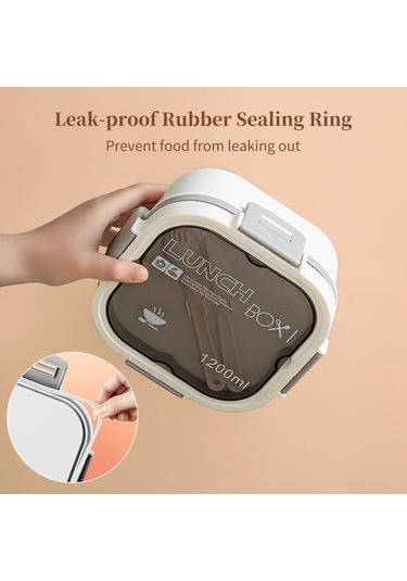 Qingmipy 4 Bölmeli Çift Katmanlı Salata Saklama Kabı, Soslu Seyahat Ve Okul İçin Pratik Yemek Taşıma Çözümü Mavi