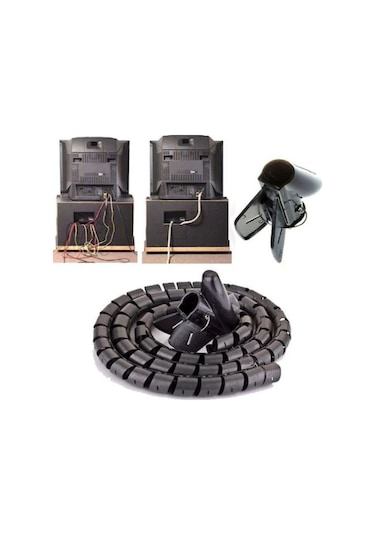 Spiral Kablo Kanalı Kablo Düzenleyici Toplayıcı Tutucu 1.5M Metre