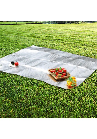 Suntek Açık Hava Kamp Matı Su Geçirmez Moda Piknik 100cmx200cm Gümüş