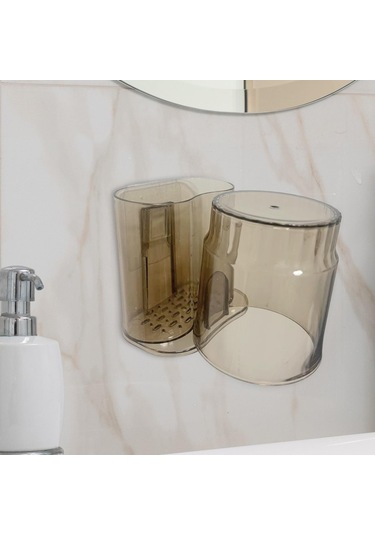 Suntek Diş Fırçası Ve Macunu Tutucu Bardak Modern Kahverengi Diğer