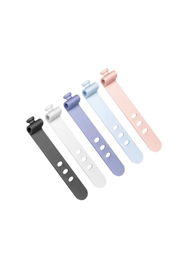 Reedark 5'li Paket Yumuşak Silikon Kablolama Bağı - Usb, Kulaklık Kabloları İçin Ayarlanabilir Organizatör 5 Renk