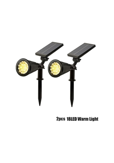 Elmpaly 2li Güneş Enerjili 18led Bahçe Ağaç Spot Işık Sıcak Işık Ip65 Dış Mekan Avize Yol Aydınlatma Altın