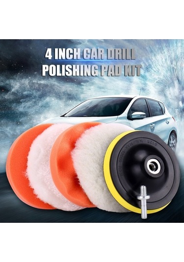 Novahub 6 Parça Araç Cilalama Seti - 4 İnç Sünger Ve Yün Pedler, Matkap Adaptörlü, Küçük Boy Süngerler