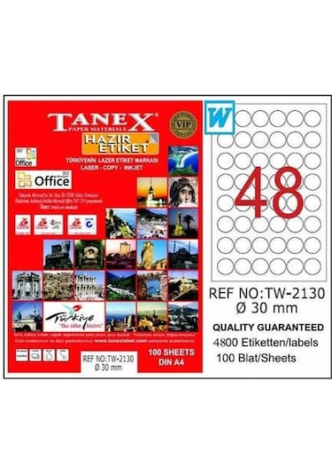 Tanex Tw-2130 - 30 MM Laser Etiket 100 Adet