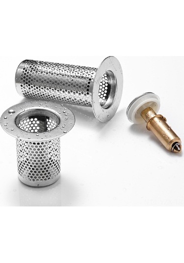 Yaozixa Paslanmaz Çelik Evrensel Lavabo Tıkacı - 2'li Fonksiyonlu Anti-tıkanıklık Filtreli Gümüş