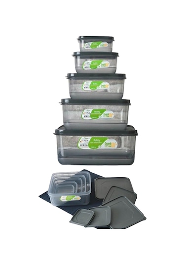 Toptanfoni 10'lı Mikrodalga Fırın Ve Derin Dondurucu Kullanımına Uygun Saklama Kabı 250 Ml 500 Ml 1 Lt 1,7 Lt 2,5 Lt Şeffaf