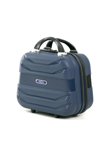 Yefa Pp Polipropilen Kırılmaz Büyük & Makyaj Boy 2'li Valiz Seti Lacivert