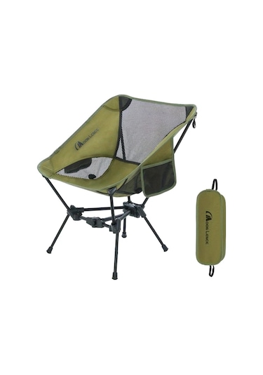 Dashanshop Haki Ultrahafif 4 Nesil Moon Lence Kamp Sandalyesi Kompakt Katlanabilir Aluminyum Cerceve Oxford Kumaş Yuruyus Daginlik Plaj Haki