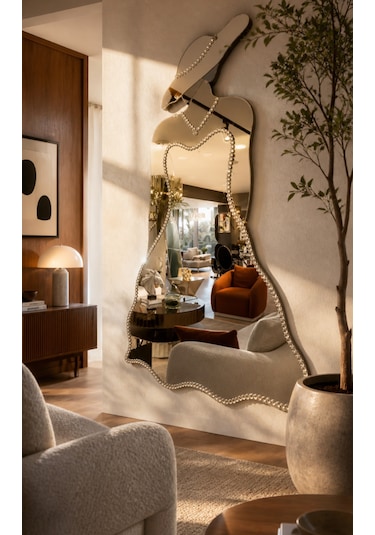 Dekorasyon Salon Aynası Gümüş - Bronz