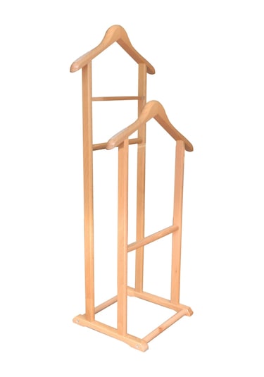 Nyn Ahşap Dilsiz Uşak Naturel Renk Çift Tepeli Ayaklı Askı Diğer