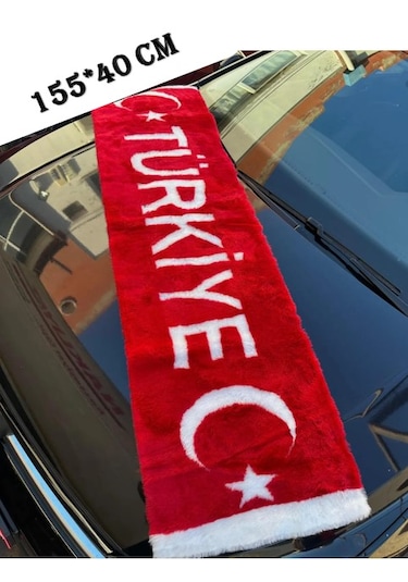 2 Adet Torpido Üstü Ay Yıldız Türkiye Yazılı Peluş Örtü 155 40 Cm