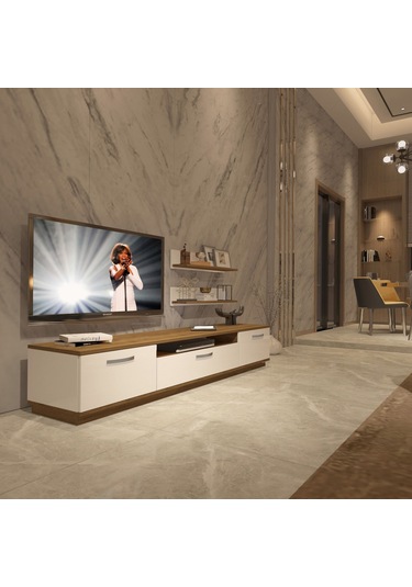 Decoraktiv Trio 4 Mdf Tv Ünitesi Tv Sehpası Pera - Beyaz