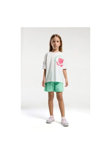 Kız Çocuk Krem Şort Takım Us2094 KREM