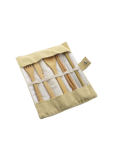 Bej 7 Adet Takım Elbise Taşınabilir Çatal Seyahat Çevre Dostu Çatal Kaşık Seti Dahil Yeniden Dilim Çatal Bıçak Kaşık Tk. 56470381