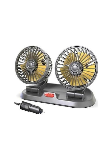 Pazly 12v Çift Başlı Araba Soğutma Fanı - Kademesiz Hız Ayarı, Hızlı Serinletme