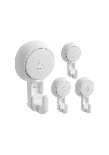 4'lü Plastik Vakumlu Kanca Seti Yeni Güçlü Vakumlu Duvar Kancası/havlu Askısı Bornoz Taç Palto Vakumlu Bez, Mutfak Banyo Eşyaları Çok Renkli