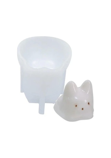 Fastbuy Bosphorusboutique Tozu Süt Soğuk Silikon Kedi Kase Kalıp, Sevimli Puding Kek Aksesuar, Cadılar Bayramı Dekorasyon, B Beyaz