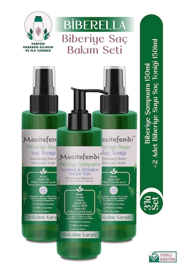 Mecitefendi Biberiye Saç Bakım Seti Biberella - Biberiye Şampuan 150 ml + Biberiye