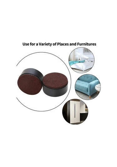 Flybuy Karbon Çelik Mobilya Yükselticisi 3cm, Yatak Yükselticileri 6cm Siyah Yuvarlak -