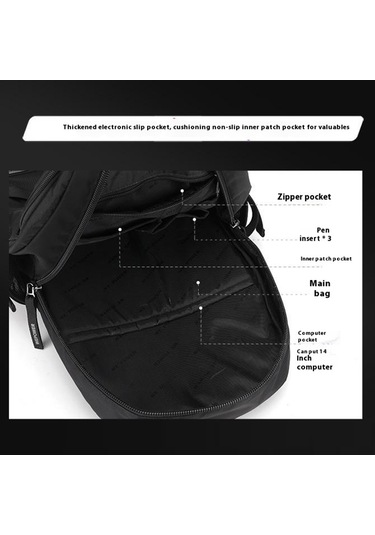 Wepower 2329 Su Geçirmez Naylon Rahat Sırt Çantası Nefes Alabilir Erkek Sırt Çantası 14 Inç Dizüstü Bilgisayar İçin Gri