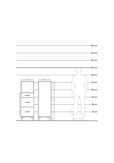 Hyperion Dolap Tek Raflı 3 Çekmeceli 44x44x134 Antrasit-antrasit Antrasit