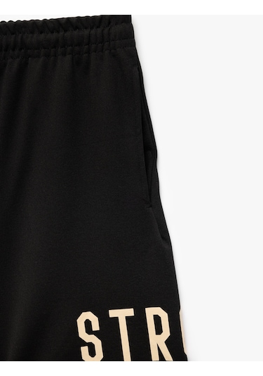 Koton Viskon Karışımlı Beli Bağcıklı Baskılı Bermuda Oversize Spor Şort Siyah 5sam40023nk Siyah Koton Viskon Karışımlı Beli Bağcıklı Baskılı Bermuda Oversize Spor Şort Siyah 5sam40023nk Siyah