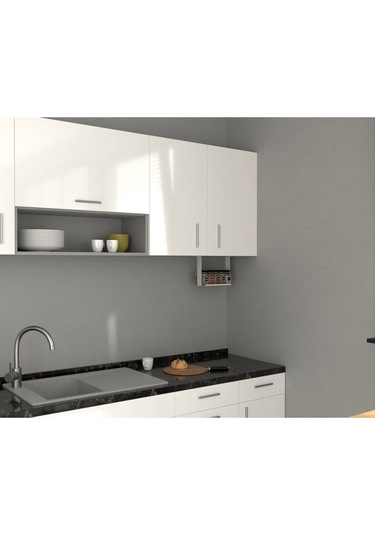 Aju Baharatlık Baharat Rafı, Mutfak Banyo Düzenleyici, Dolap Altı Monte Raf, Mutfak Rafı, Metal Raf Beyaz